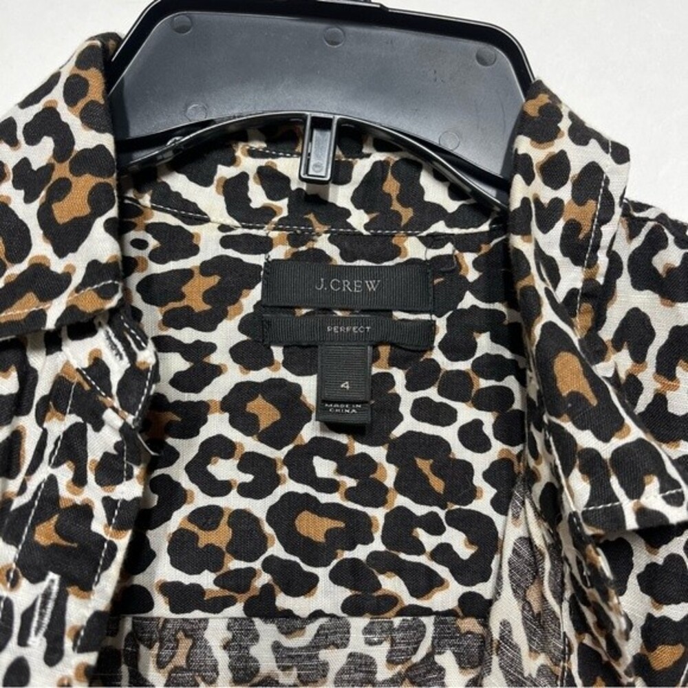 J. Crew Slim Perfect Shirt in Leopard Print 4 - Picture 5 of 11